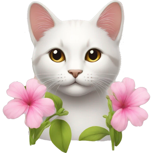 a cat with flower emoji