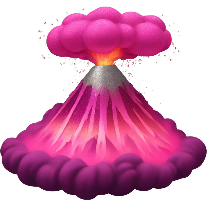 Pink ombre exploding volcano with glitter emoji