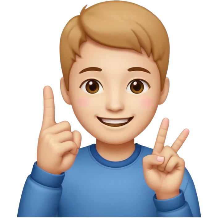 A Smiling Face with Smiling Eyes emoji with a hand korean finger heart emoji that has the middle finger sticking out emoji