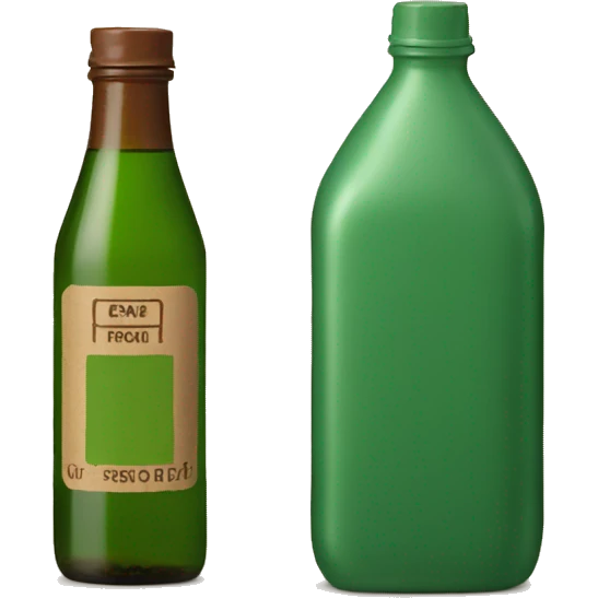 green square bottle with crok and brown label emoji