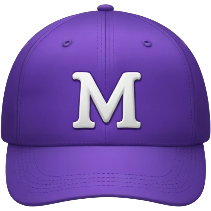 purple cap with letter m on it emoji