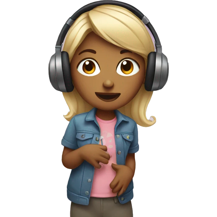 Girl listen to music emoji