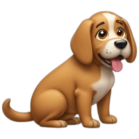 Dog pooping emoji
