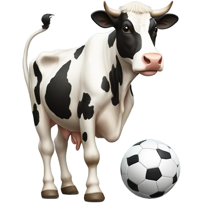 Cow juggling a soccer ball emoji