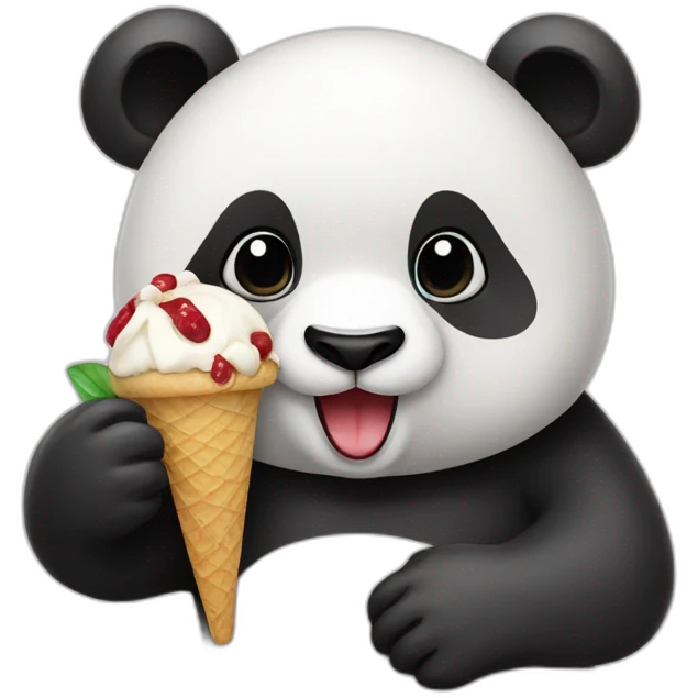Panda-eating-ice-cream emoji