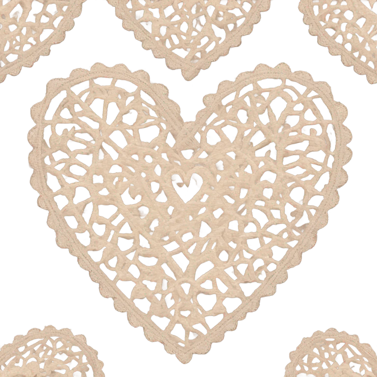 Pale brown lace heart emoji