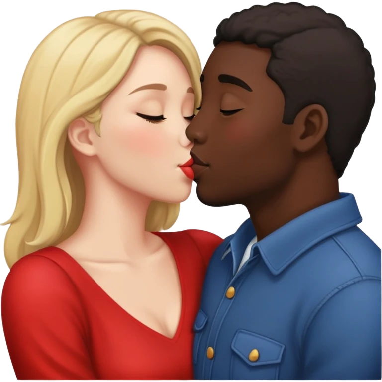 Two people in love kissing, black emoji