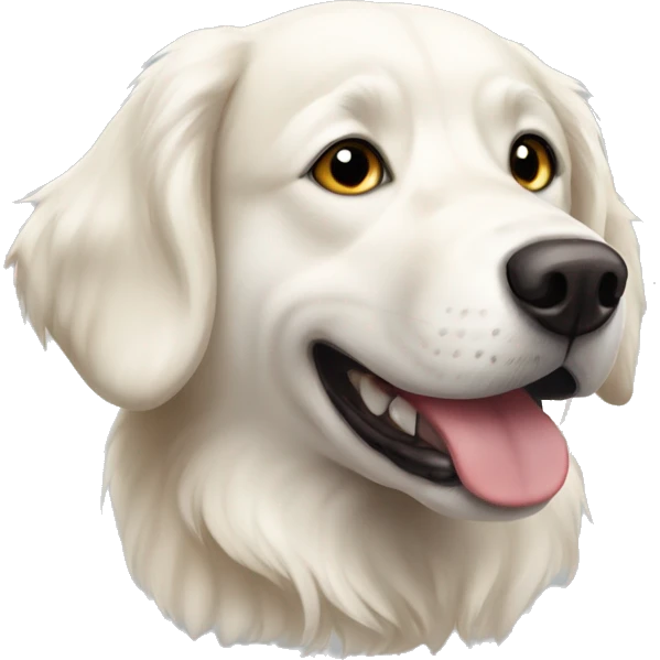 White Golden retriver + husky dog emoji