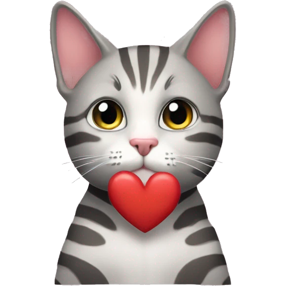 Gestreifte Katze mit Herz emoji