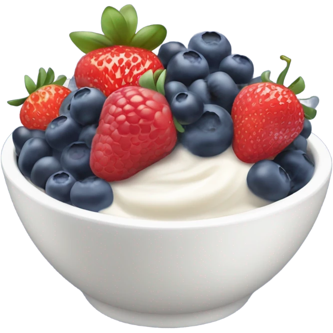 A bowl with yogurt and berries  emoji