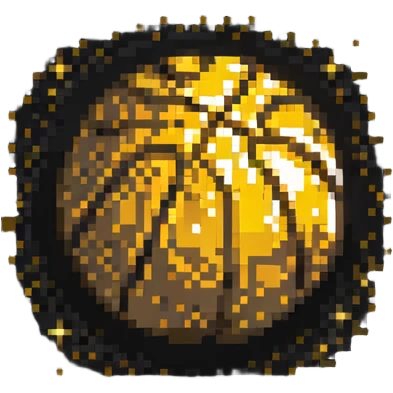 Golden basketball with sparkles emoji