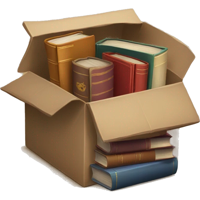 open box with old books inside  emoji