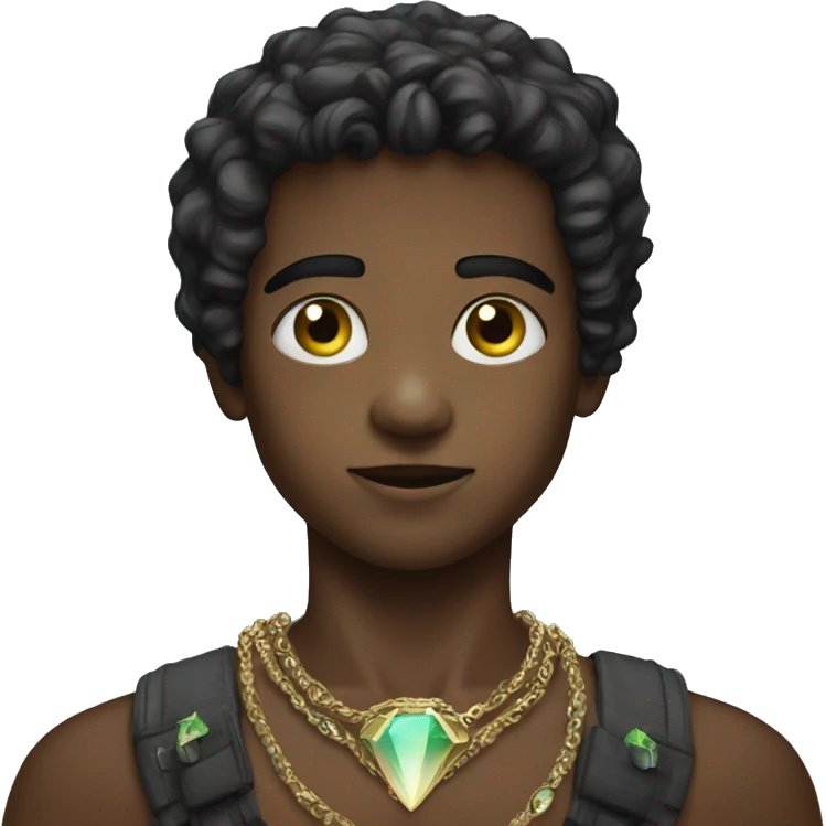boy with jewelry outdoors alien emoji