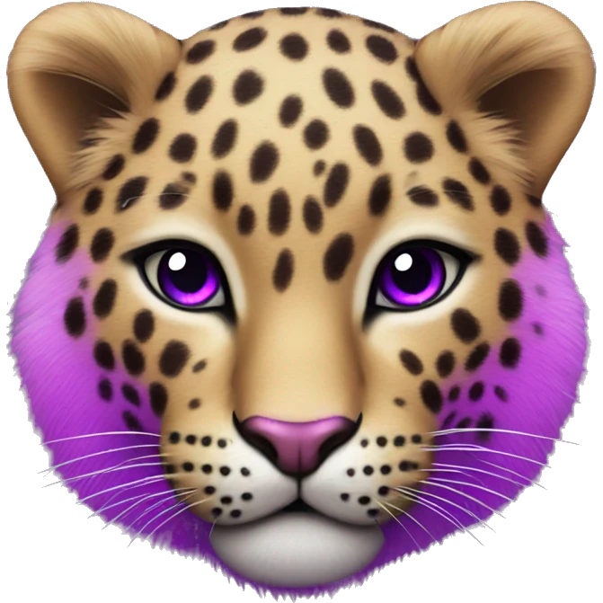 leopard with bright purple fur and pink spots emoji