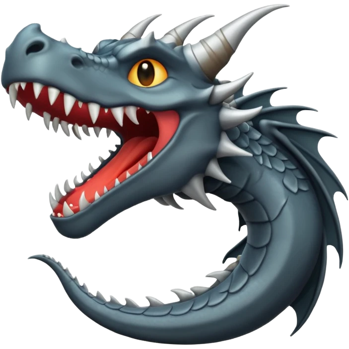 iOS style emoji, minimal dragon fang, dark fantasy object emoji