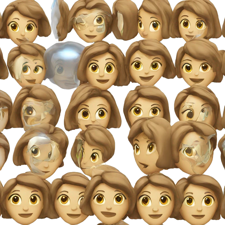 head hologram of a cartoon woman emoji