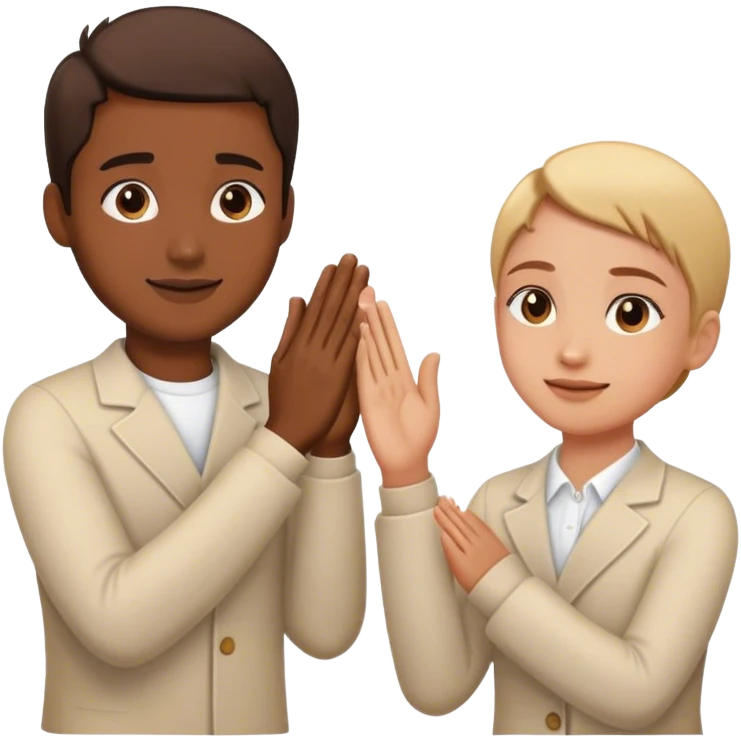 palms touching clap another's hand
 emoji