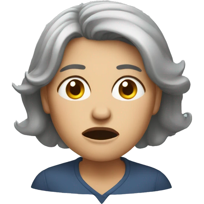 Middle-aged woman with frustrated emotion  emoji