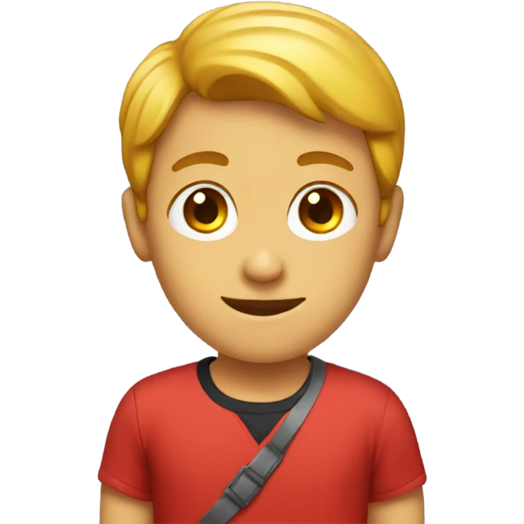 Red tshirt smart boy emoji