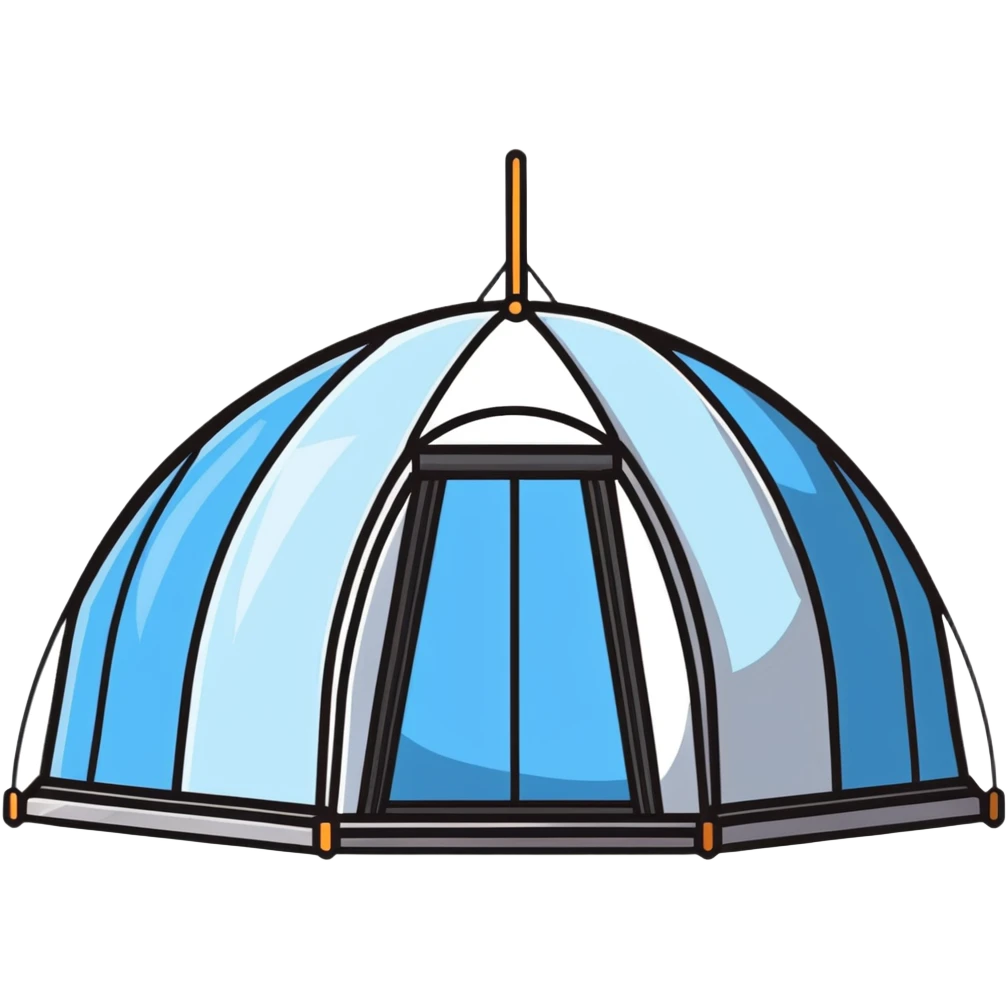 elegant dome tent with panoramic windows and luxury interior emoji