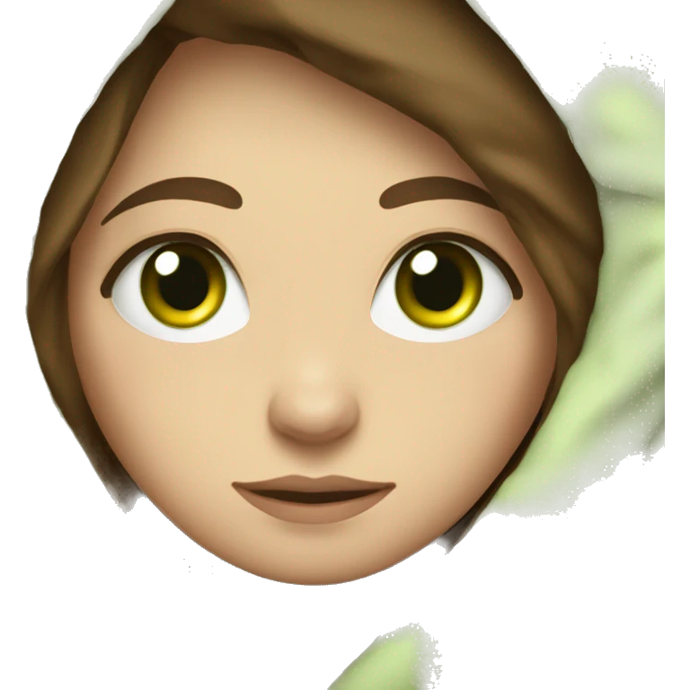 Pale brunette woman with green eyes cuddled up in a blanket  emoji