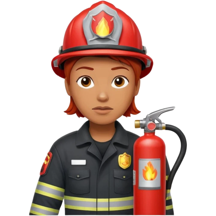 red haired firefighter with fire extinguisher emoji
