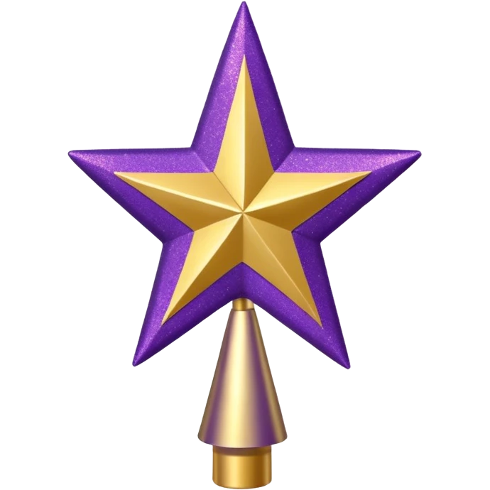 purple and gold tree topper emoji