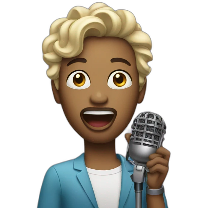 singer with the microphone emoji