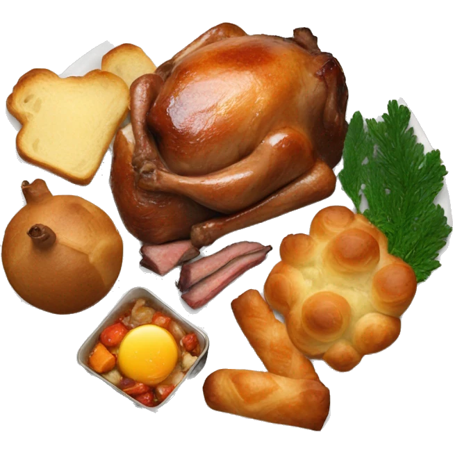 British Christmas roast dinner with all the trimmings emoji