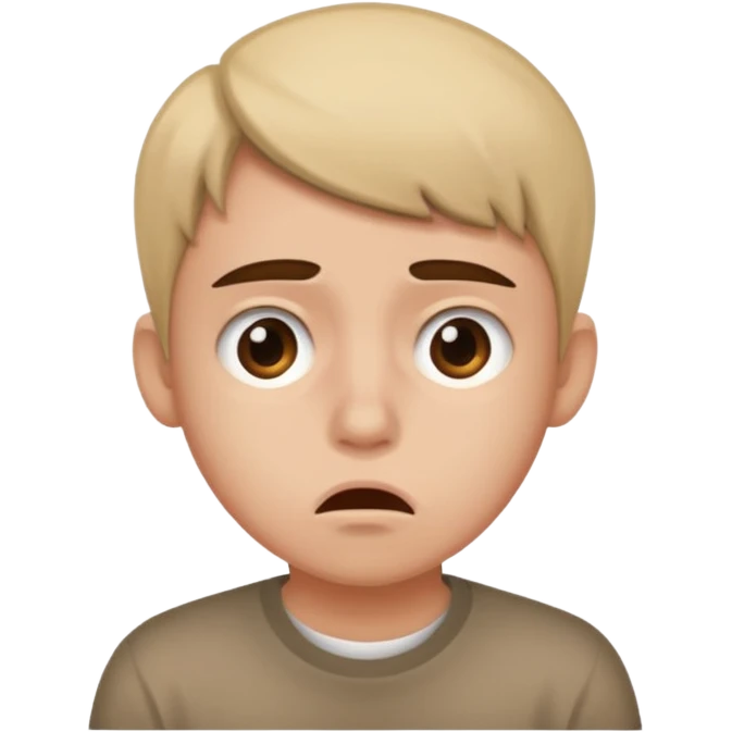 I need you to make an emoji of the gen z stare (young person like 20 yro’, like confusion, disgusted and kinda bored, it has to be very confused and disgusted  emoji