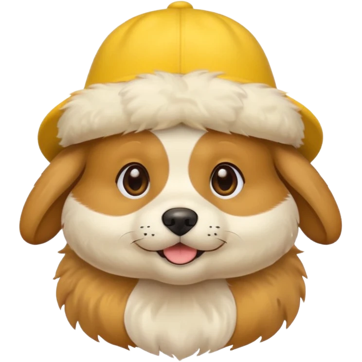 puppy dog with hat yellow emoji