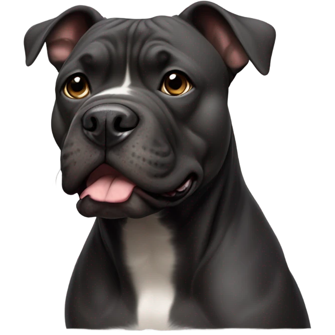 black american bully with black nose emoji