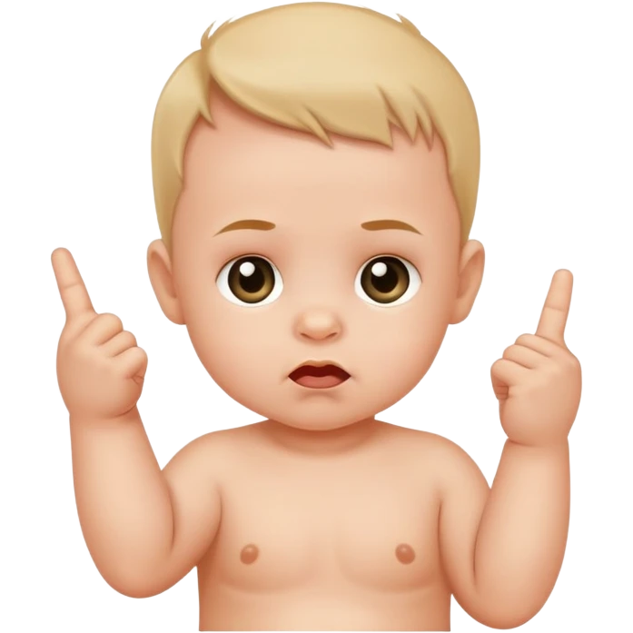 Baby giving middle finger emoji