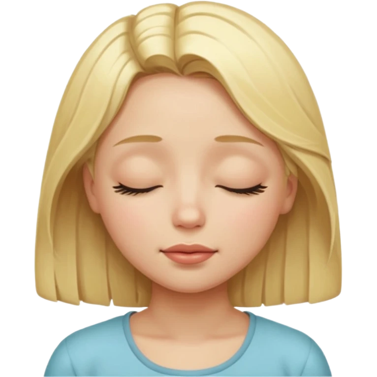 closed eyes blonde girl emoji