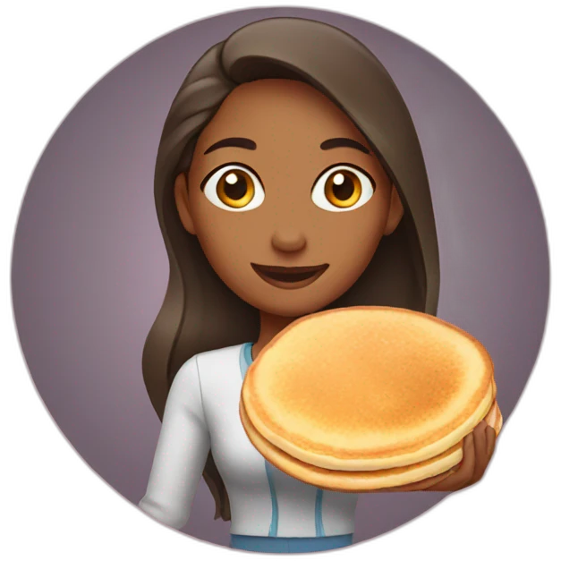 woman with pancake emoji