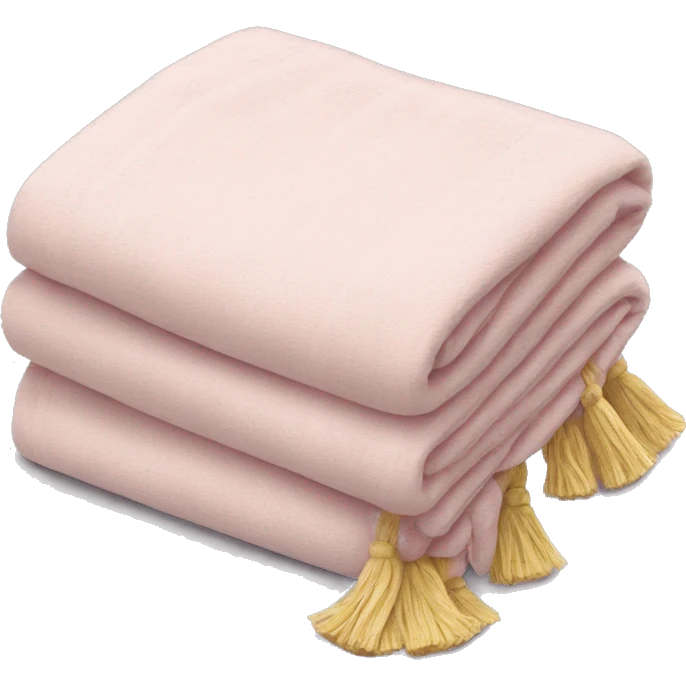 Light pink blanket with tassels, folded  emoji