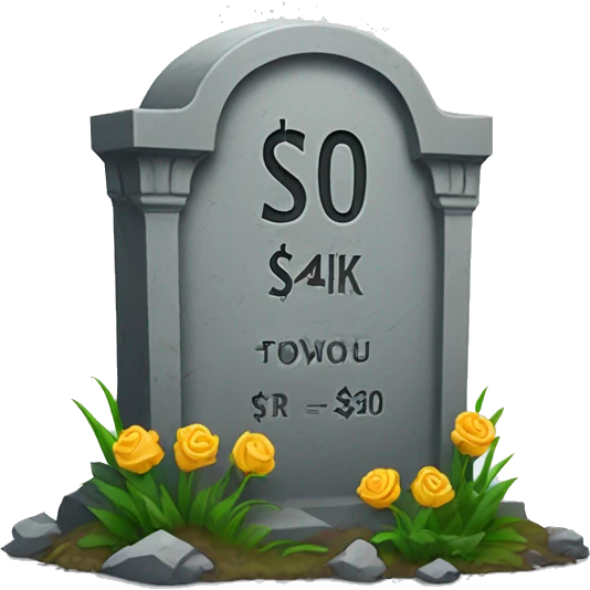 Gravestone with $30k on it emoji