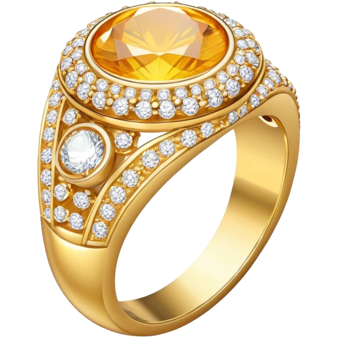 Gold and diamond ring  emoji