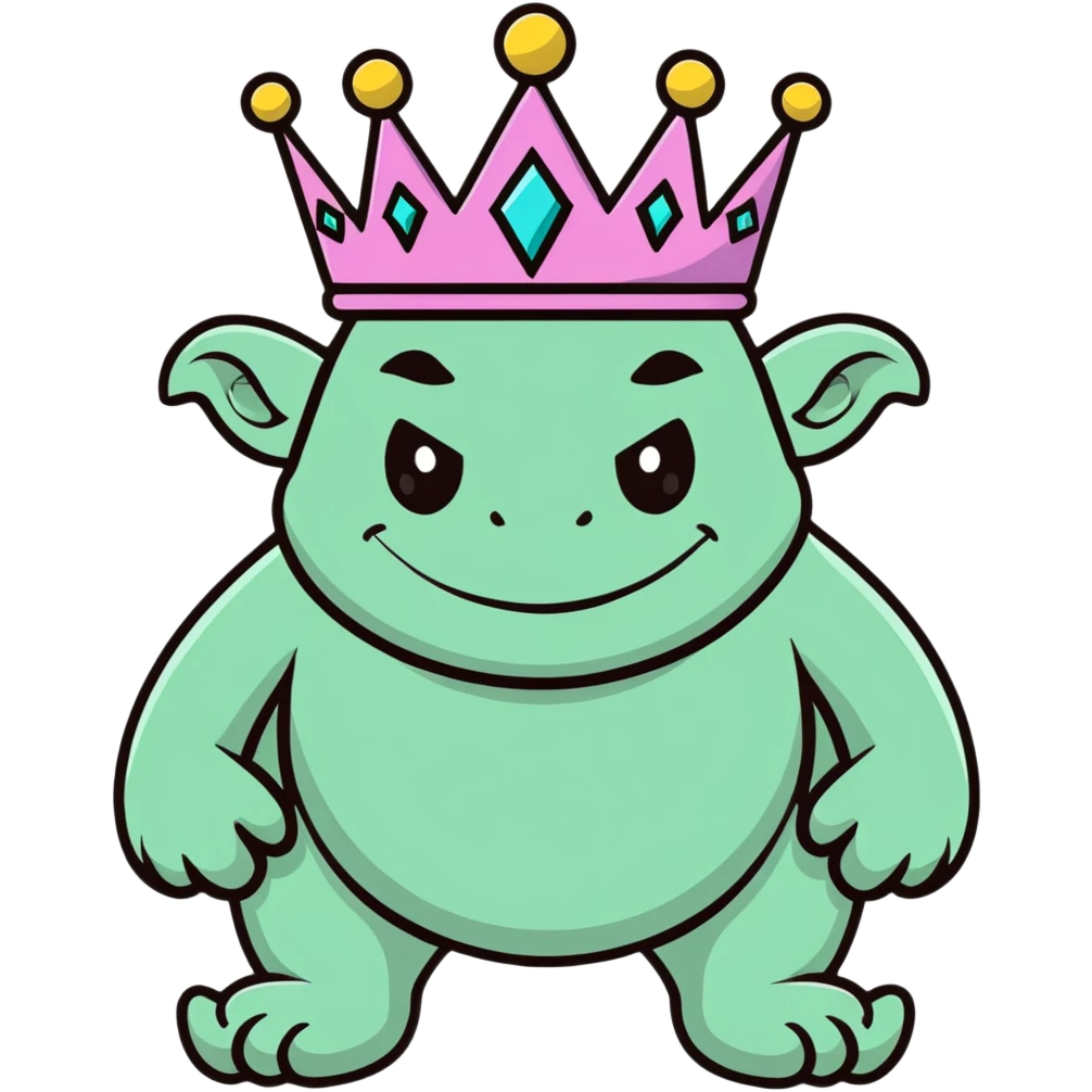 Troll wearing a crown emoji