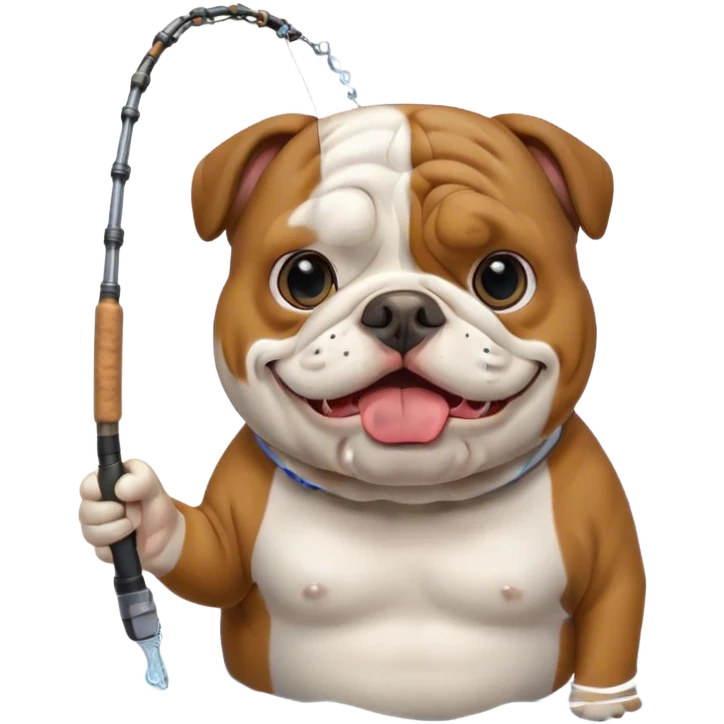 Bulldog fishing  emoji