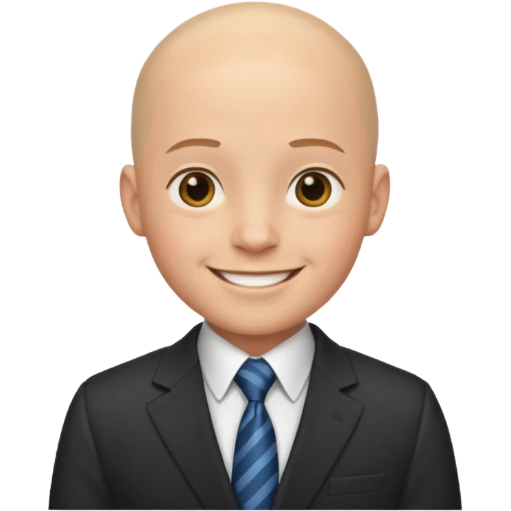 Bald boy in nice wear. emoji