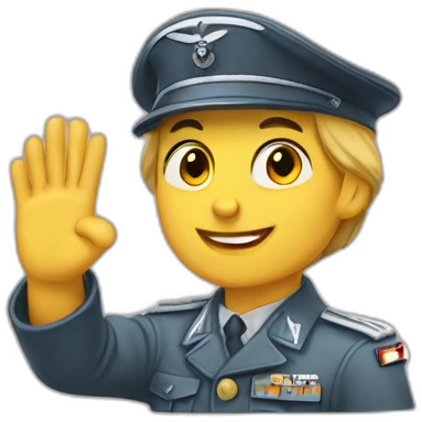 luftwaffe soldier raises arm greeting emoji