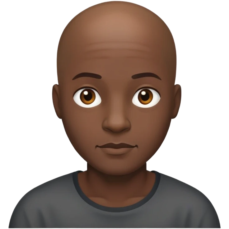 realistic portrait of bald black male emoji