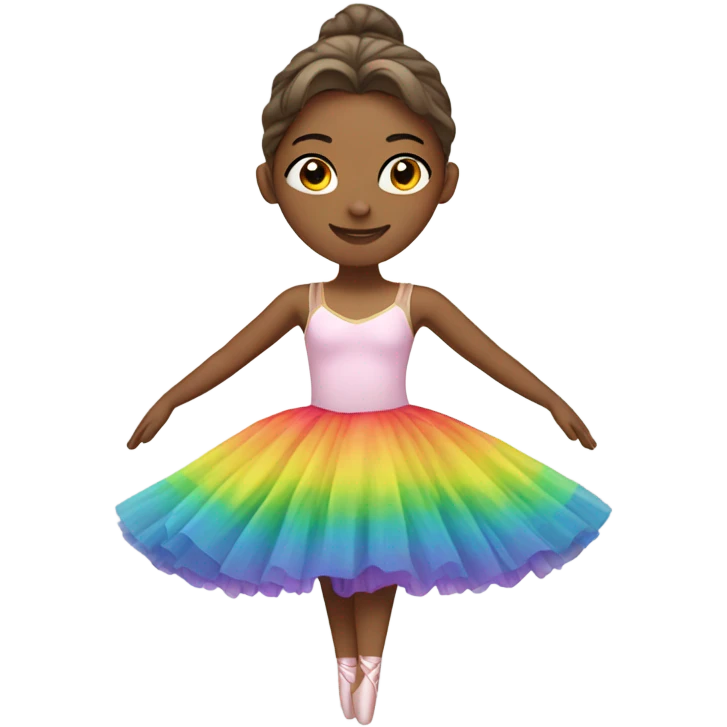 Ballerina in a rainbow tutu emoji