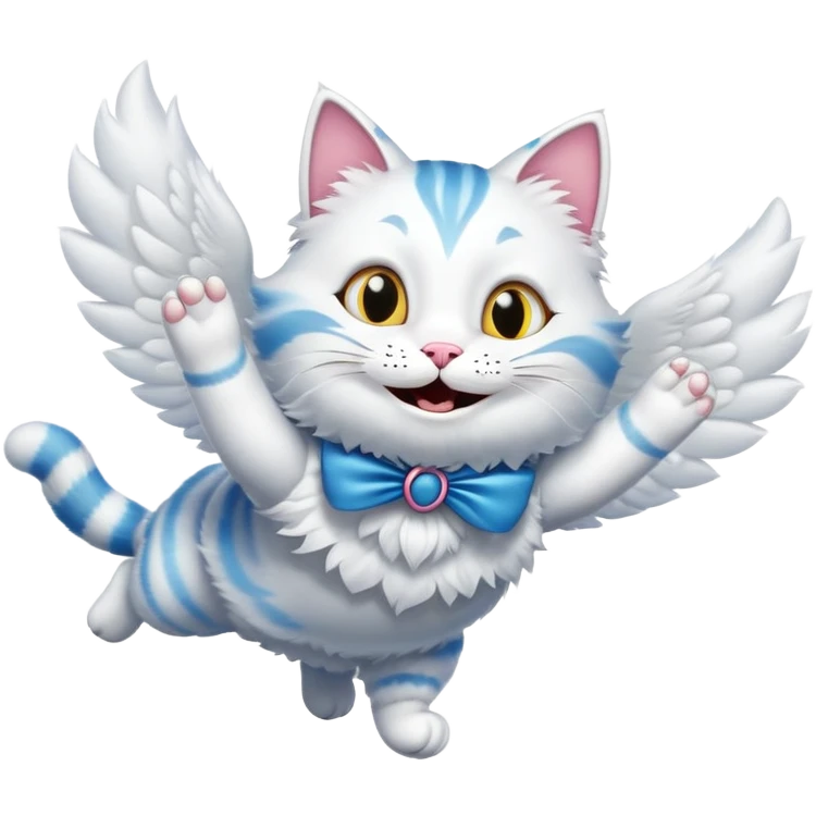 cat from alice in wonderland flying emoji