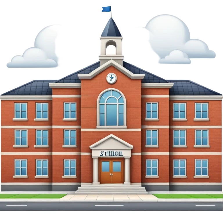 School building with a name plaque emoji