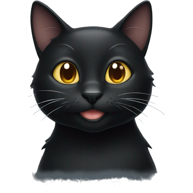 Black cat with a smile emoji