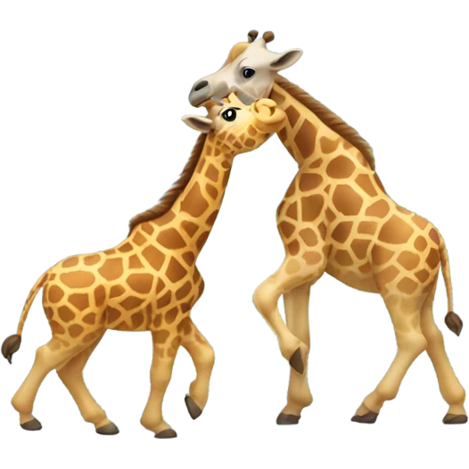Giraffe dancing with mastiff emoji