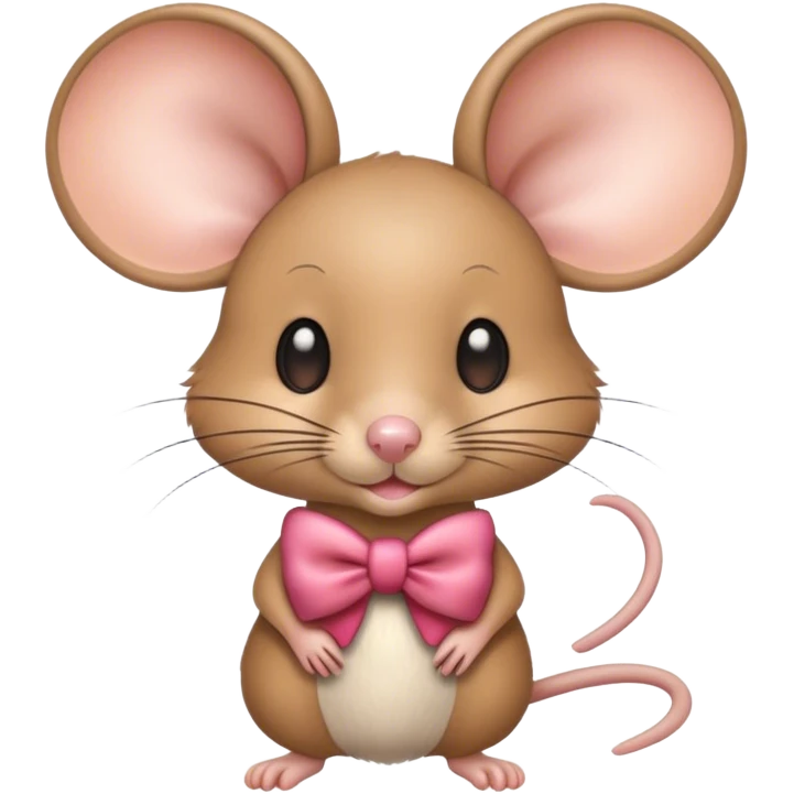 Mouse with bow and pretty  emoji