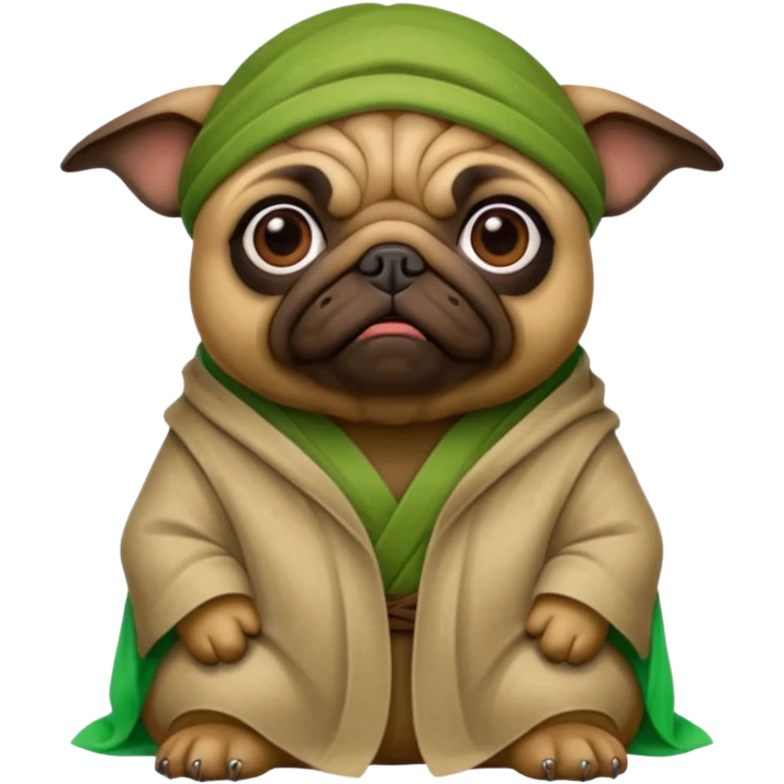 Pug and Yoda mix emoji